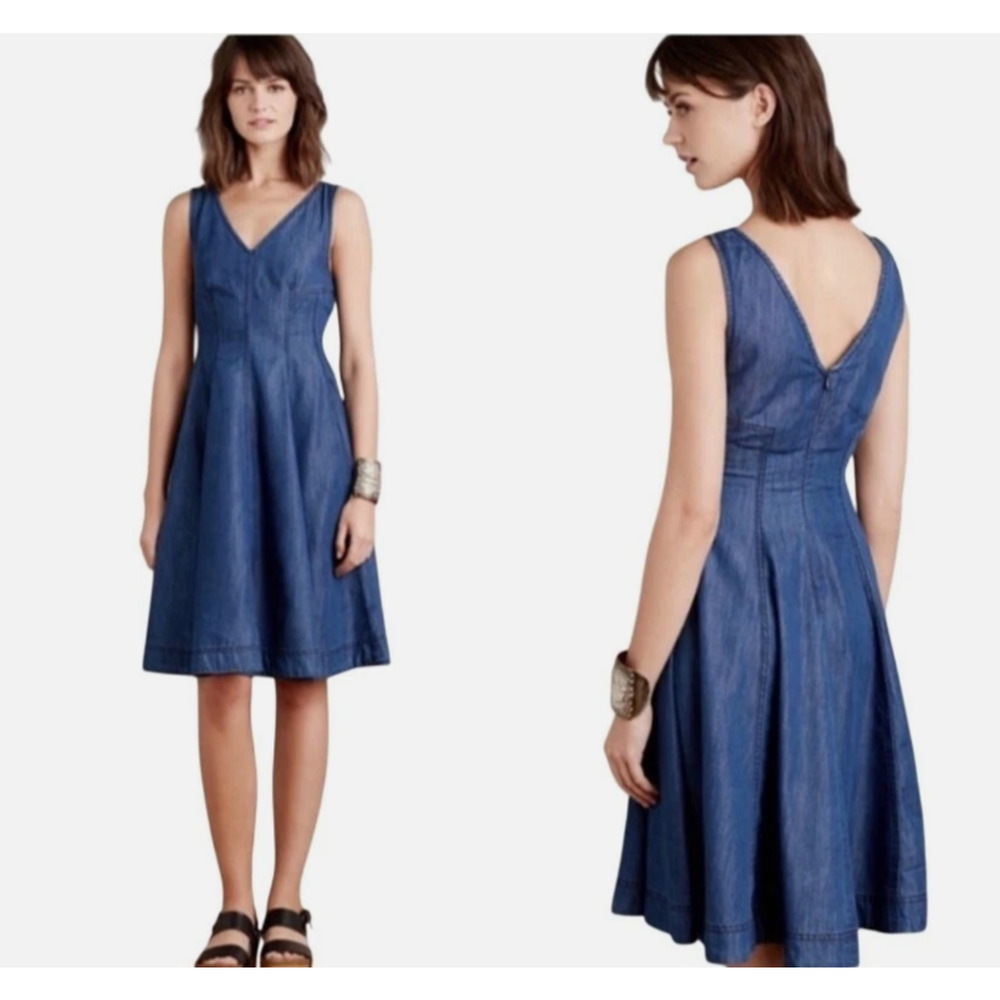 Anthropologie Holding Horses Denim 4 Country Western Prairie Dress Prairie Boho